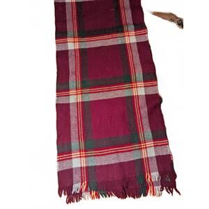 Vintage Cisco Pure Lambs Wool Plaid Scarf Made in Scotland